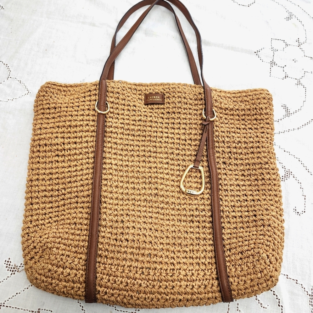 Tolton Crochet Straw Tote Lauren